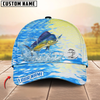 Maxcorners Fishing Blue Lake Pattern Personalized Cap (13 Breeds)