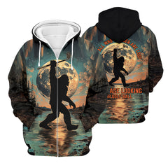 Maxcorners Not All Who Wander Are Lost Funny Bigfoot Men's Golf Polo Shirt, Golfers Gift, Funny Golf Shirt