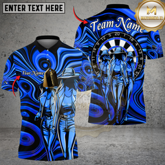Maxcorners Darts Triple Girl Customized Name, Team Name 3D Shirt (4 Colors)
