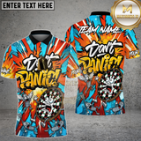Maxcorners Dart Shirt Don’t Panic Graffiti Art Funny Dartboard Multioptions Personalized Name, Team Name Unisex 3D Shirt (4 Colors)