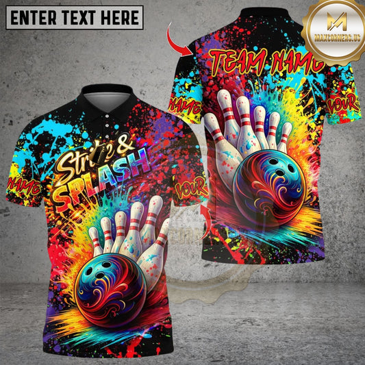Maxcorners Bowling Galaxy Multicolor Customized Name, Team Name 3D Shirts