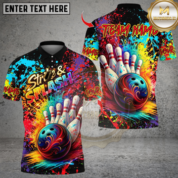 Maxcorners Bowling Galaxy Multicolor Customized Name, Team Name 3D Shirts