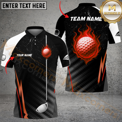 Maxcorners Golf Fireball Multicolor Customized Name, Team Name 3D Shirts