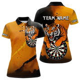 Maxcorners Roaring Tiger Dartboard Shirt - Rust & Black Darts Jersey With Custom Name For Men LM2404
