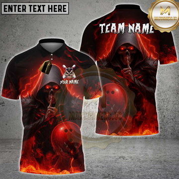 Maxcorners Bowling Dark Reaper Multicolor Customized Name, Team Name 3D Shirts