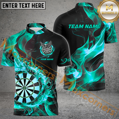 Maxcorners Darts Fire Flame Multicolor Options Personalized Name, Team Name 3D Polo Shirt