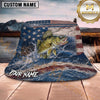 Maxcorners Fishing Patriotic Fishing Flag with Dynamic Water Personalized Name 3D Bucket Hat (13 Fish Species)