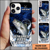 Maxcorners Blue Hexagon Water Splash Personalized Name Phone Case (13 Fish Species)