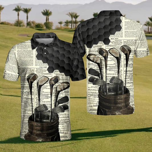 Maxcorners Vintage Golf Club Mens Golf Polo Shirt, Mens Golf Gift, Mens Golf Shirt