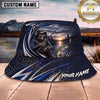 Maxcorners Fishing Dark Sunset Skull Angler Sport Personalized 3D Bucket Hat (13 Fish Species)