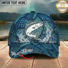Maxcorners Fishing Blue Scale Water Texture Personalized 3D Cap (12 Fish Species)