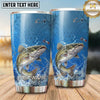 Maxcorners Fishing Tumbler Bright Blue Water Ripple Design Personalized Name Tumbler (13 Species)