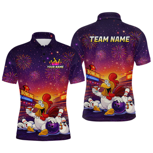Maxcorners Custom Funny Kitchen Bowling Team Shirt for Men Bowling Jersey Polo & Quarter-Zip Bowling Outfit