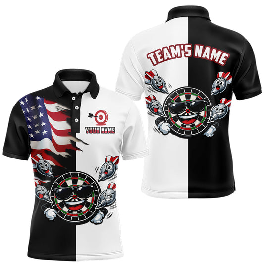 Maxcorners Custom Funny Dartboard Shirt for Men American Dart Shirt for Team Polo & 1/4-Zip Dart League