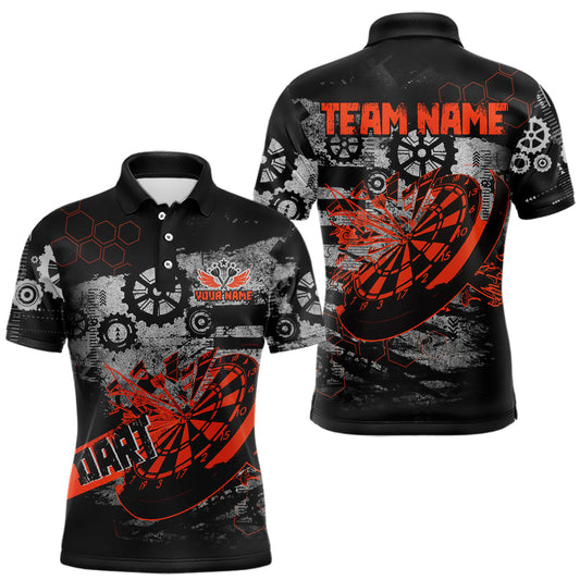 Maxcorners Custom Black & Red Dart Shirt for Team Polo & 1/4-Zip Dart Jersey for Men Dart Outfit Gifts