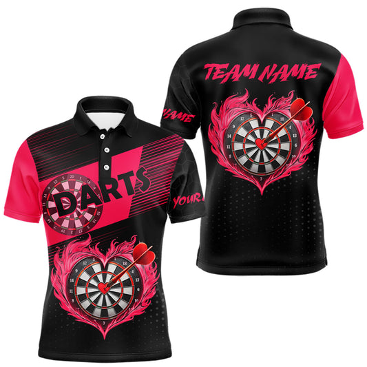 Maxcorners Personalized Pink Dart Shirt for Couples Valentine Dart Jersey for Men Dartboard Shirt for Team