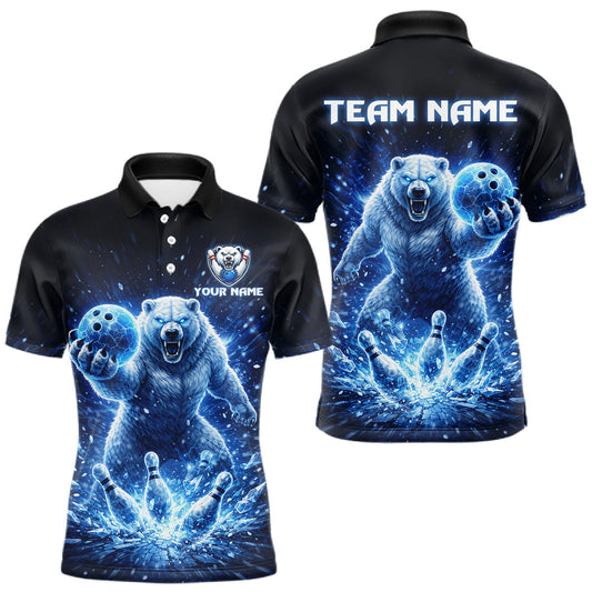 Maxcorners Custom Polar Beer Bowling Team Shirt for Men Ice Bowling Jersey Bowling Uniform Polo & Quarter-Zip LM0404