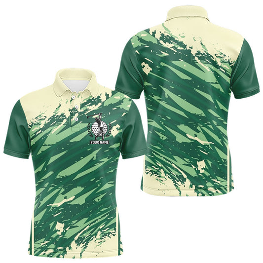 Maxcorners Green Golf Clubs Custom Name Mens Golf Polo Shirts Personalized Team Golf Tops LM1112