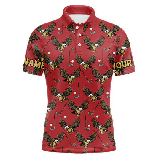 Maxcorners Golf Polo Shirts, Eagle Mens Golf Polo Shirts Custom Name Red Golf Shirts For Men, Golf Gifts
