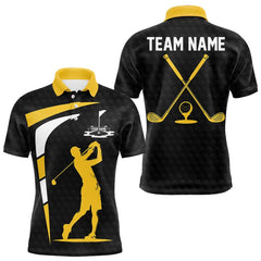 Maxcorners Black And Yellow Golf Ball Mens Golf Polo Shirts Custom Golf Outfits Men Golf Gifts For Men TU1512