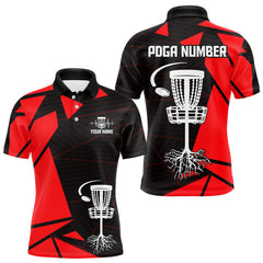 Maxcorners Mens Disc Golf Polo Shirt Custom Name Black And Blue Disc Golf Basket Golf Shirts Personalized TU1512