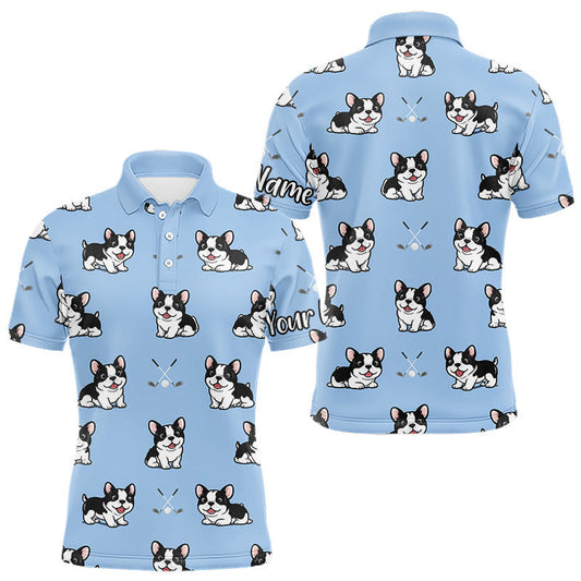 Maxcorners Mens Golf Polo Shirt Custom Funny French Bulldog Team Mens Golf Tops, Dog Lover Gift LM2201