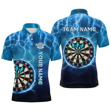 Maxcorners Custom Thunder Lightning Darts Shirt for Men Darts Team Jerseys Dartboard Shirt LM0208