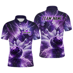 Maxcorners Purple Lightning Thunder Bowling Shirts Yellow for Team Women Men Bowling Jersey
