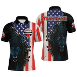 Maxcorners Patriotic Wolf Bowling Shirts for Team Men Women Wolf Bowling Jerseys American Flag MT0111