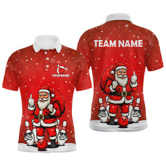 Maxcorners Funny Noel Bowling Shirts for Team Men Women Bowling Jerseys Polo and 1/4 Zip TU0812