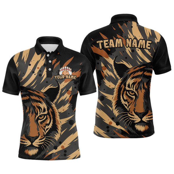 Maxcorners Tiger Bowling Shirts for Team Women Men Custom Tiger Bowling Polo & 1/4 Zip Shirt LM2110