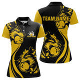 Maxcorners Yellow Wolf Bowling Shirts for Team Men Women Custom Wolf Bowling Jerseys for Couples MT0111