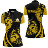 Maxcorners Yellow Wolf Bowling Shirts for Team Men Women Custom Wolf Bowling Jerseys for Couples MT0111
