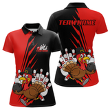 Maxcorners Red Turkey Bowling Shirts for Women Men Team Custom Bowling Jerseys Thanksgiving LM0910
