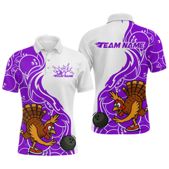 Maxcorners Custom Purple Turkey Bowling Shirts for Women Men Team Bowling Jerseys Thanksgiving LM0910