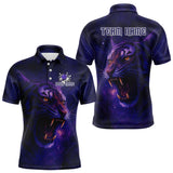 Maxcorners Purple Tiger Bowling Shirts for Team Men Women Custom Bowling Jersey Polo & 1/4 Zip Shirt LM2110