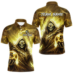 Maxcorners Yellow Bowling Shirts for Team Women Men Custom Death Bowling Jersey Bowl League