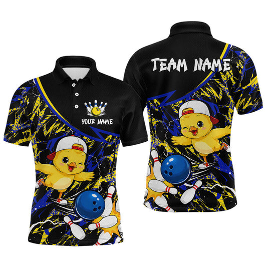 Maxcorners Custom Funny Chick Bowling Jersey for Men Chicken Bowling Team Shirts Bowling League