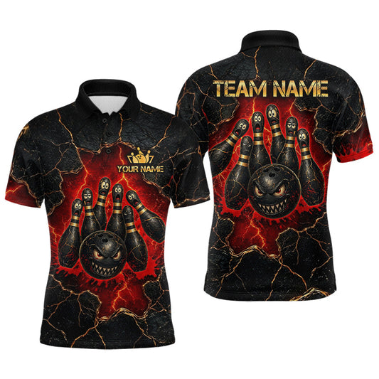 Maxcorners Custom Cracked Angry Bowling Shirts for Men