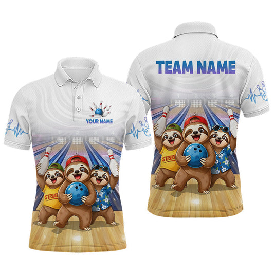 Maxcorners Custom Funny Sloth Bowling Shirt for Men