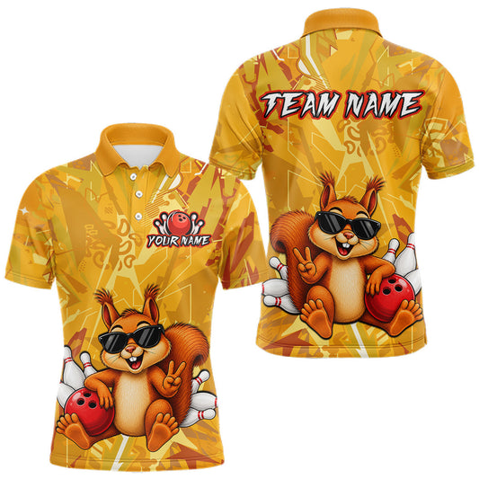 Maxcorners Funny Squirrel Custom Bowling Jersey for Men