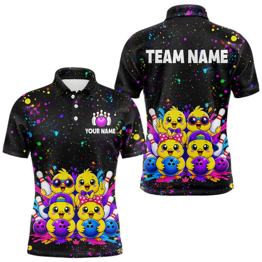 Maxcorners Custom Colorful Funny Chick Bowling Jersey for Men Bowling League Bowling Team Shirts