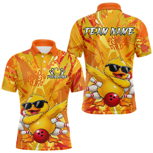 Maxcorners Custom Funny Duck Bowling Jersey for Men Duck Bowling Team Shirts Bowling League