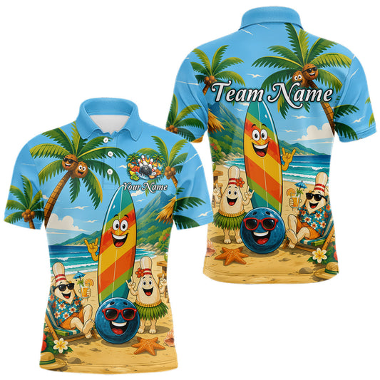 Maxcorners Custom Funny Summer Beach Bowling Jersey for Men Bowling Uniform Bowling Team Shirts LM2806