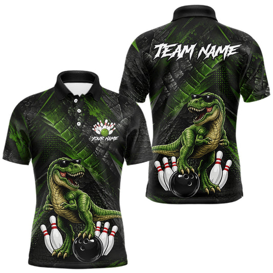 Maxcorners Custom Funny Dinosaur Bowling Jersey for Men Bowling League Bowling Team Shirts LM0607