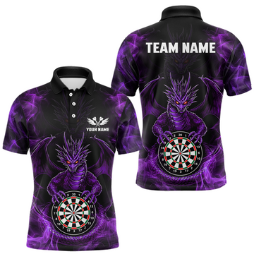 Maxcorners Custom Purple Dragon Darts Board Dart Shirts For Women Darts Team Jerseys Polo & 1/4 Zip LM1104