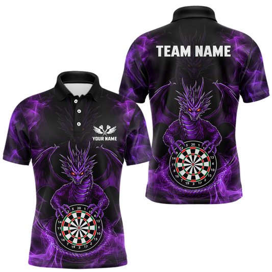 Maxcorners Custom Purple Dragon Darts Board Dart Shirts For Women Darts Team Jerseys Polo & 1/4 Zip LM1104