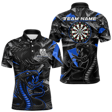 Maxcorners Green Custom Cobra Snake Dart Shirts for Men Dart Team Jersey Dartboard Gifts Polo & 1/4 Zip