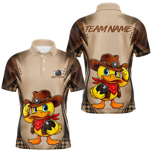 Maxcorners Custom Funny Cowboy Duck Bowling Jersey for Men Bowling Team Shirts Bowling League