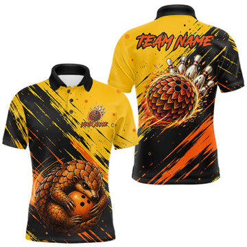 Maxcorners Custom Funny Pangolin Bowling Team Shirts Bowling Jersey for Men Bowling League LM2607